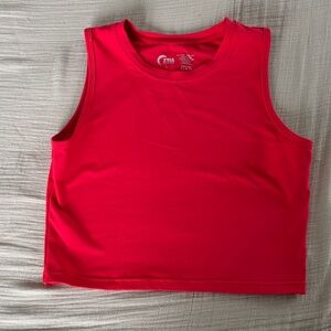 Red Sleeveless Crop Top